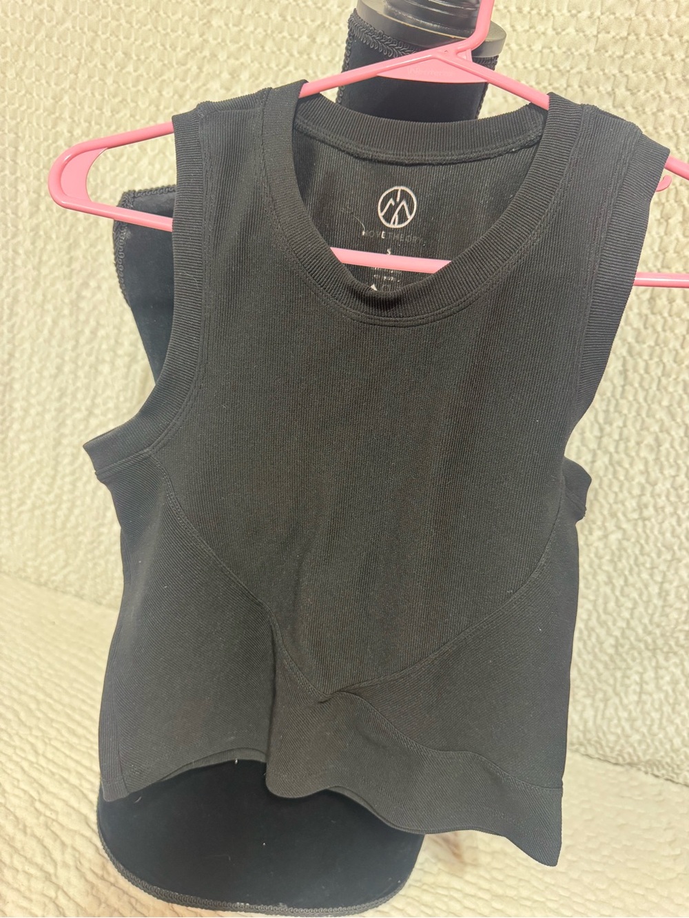 Workout Ribbed Black Tank Top by ALO Moves